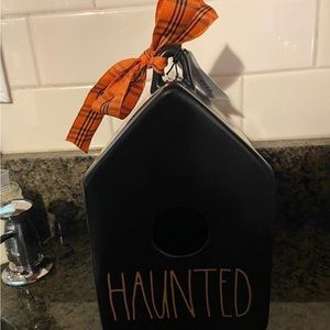 Rae Dunn Haunted House Birdhouse.